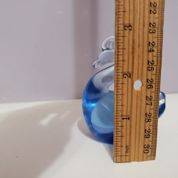 Duck Art Glass Blue /Clear Figurine Paperweight Home Office Decor 3"×2.25" - Picture 9 of 9